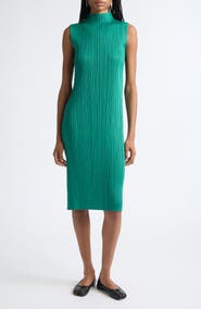 Pleats Please Issey Miyake Monthly Colors July Pleated Sleeveless Midi Dress