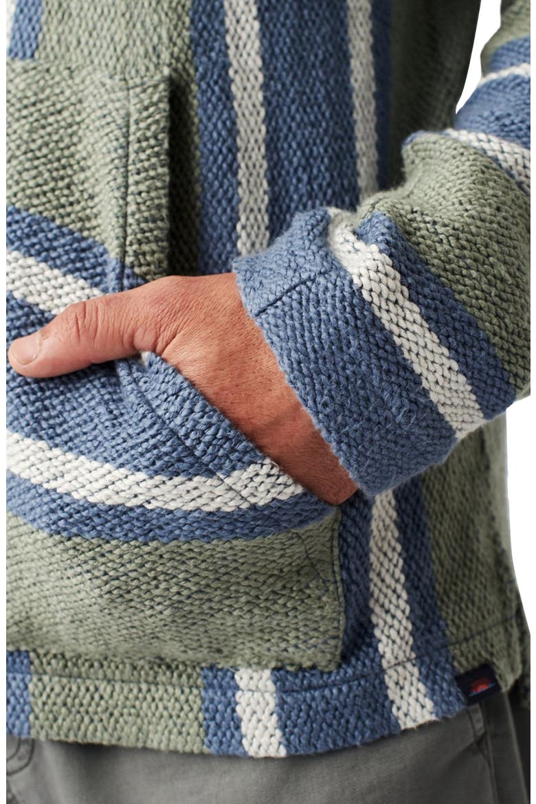 Cascade Stripe Hooded Pullover, Alternate, color, SAGE/ BLUE STRIPE