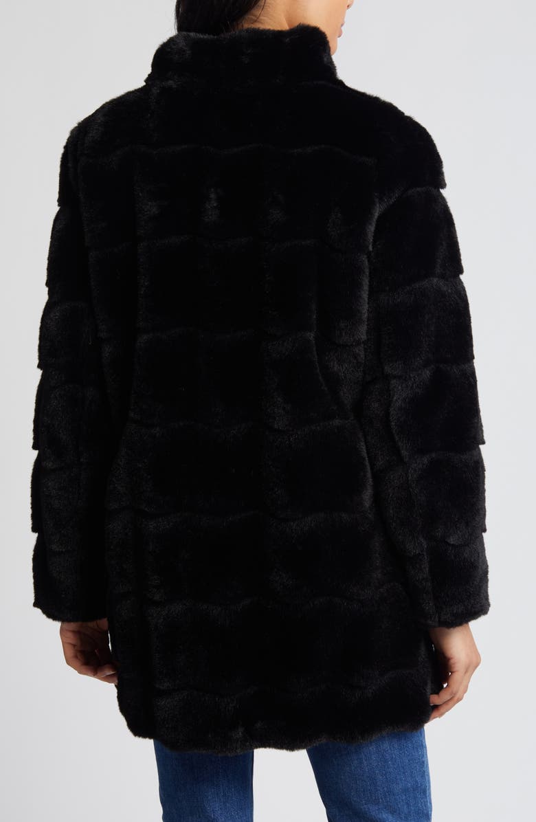 Via Spiga Wavy Reversible Faux Fur Quilted Coat, Alternate, color,