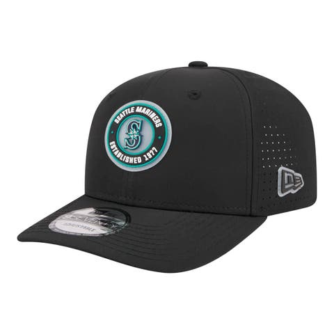 Men's New Era  Black Seattle Mariners Circle 9SEVENTY Adjustable Hat