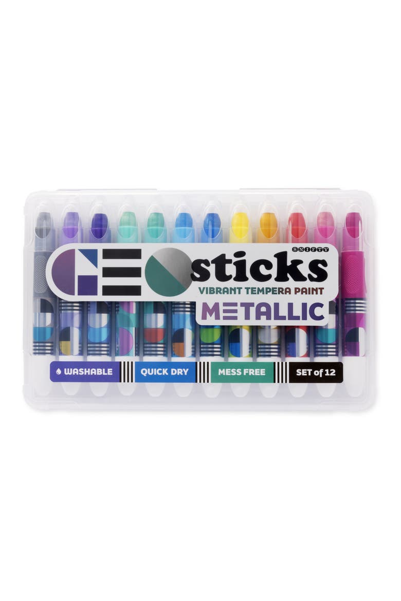 Geo Sticks 12-Pack Metallic Tempera Paint Sticks, Main, color, MULTI