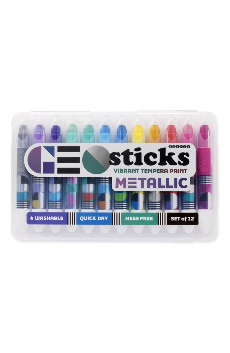 SNIFTY Geo Sticks 12-Pack Metallic Tempera Paint Sticks, Main, color, Multi