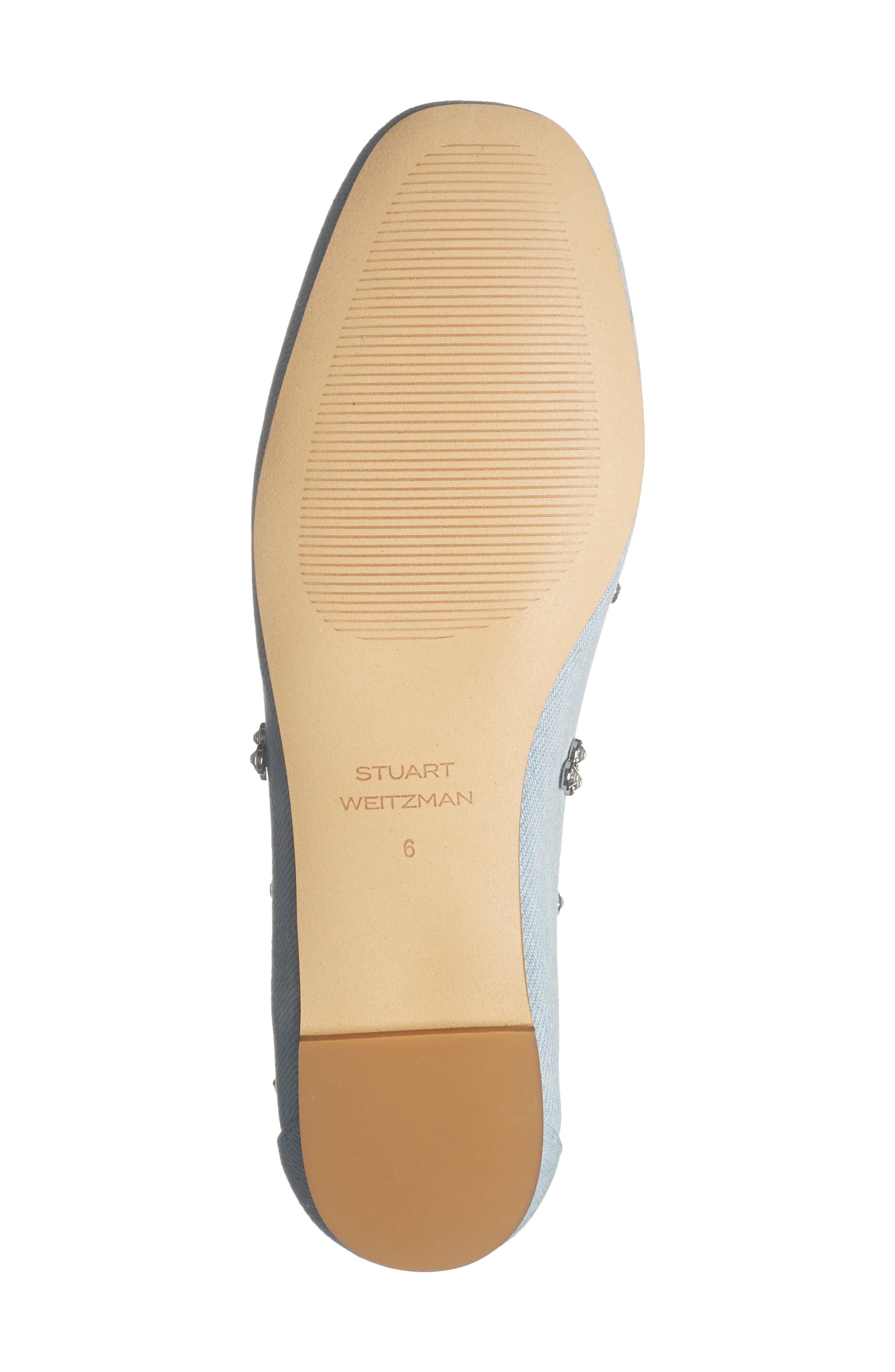 Stuart Weitzman Tammy Crystal Embellished Ballet Flat, Alternate, color, Light Blue