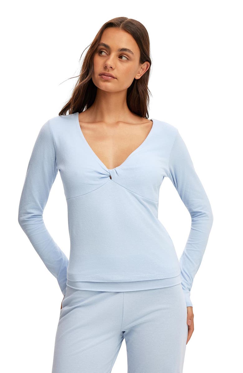 COTTON ON BODY Women's Dreamy Soft Twist Detail Top, Main, color, Violet Blue