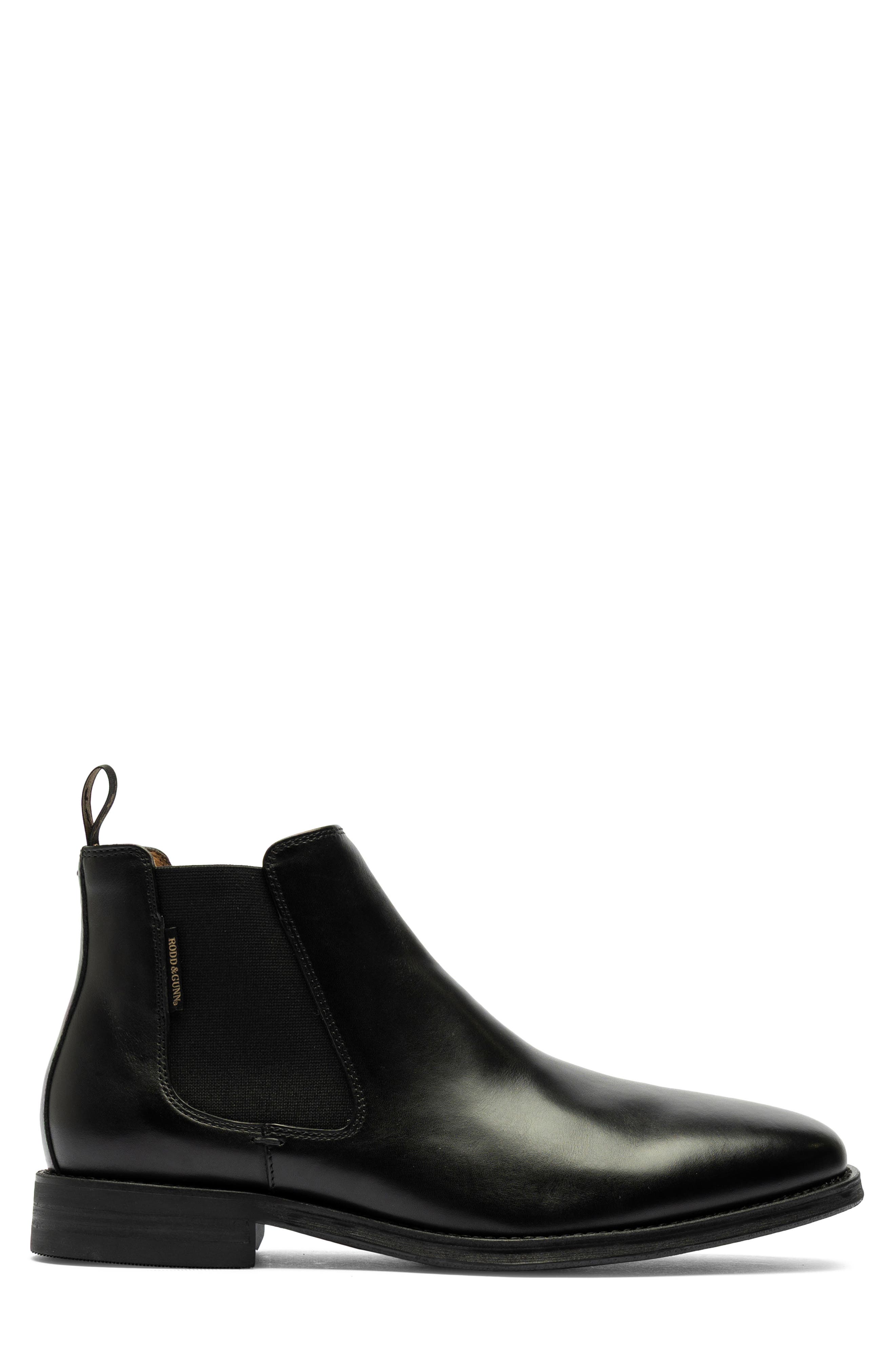Russlands Leather Chelsea Boot, Alternate, color, NERO