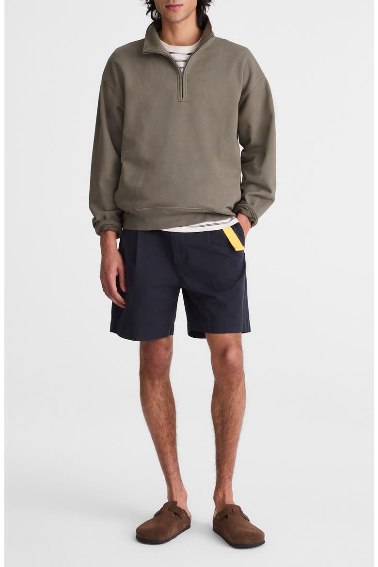 Quarter Zip Loopback Terry Sweatshirt, Alternate, color, OLIVE SLATE