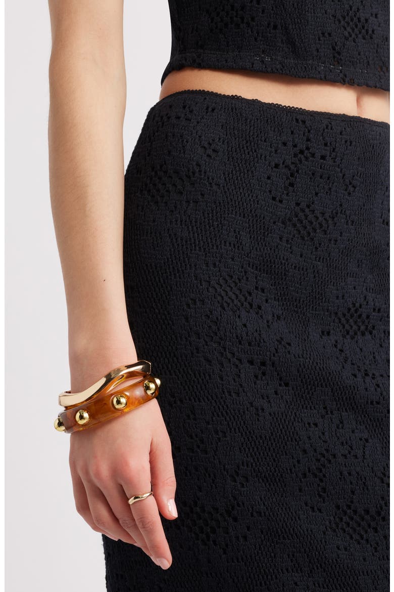Lace Midi Skirt, Alternate, color, BLACK