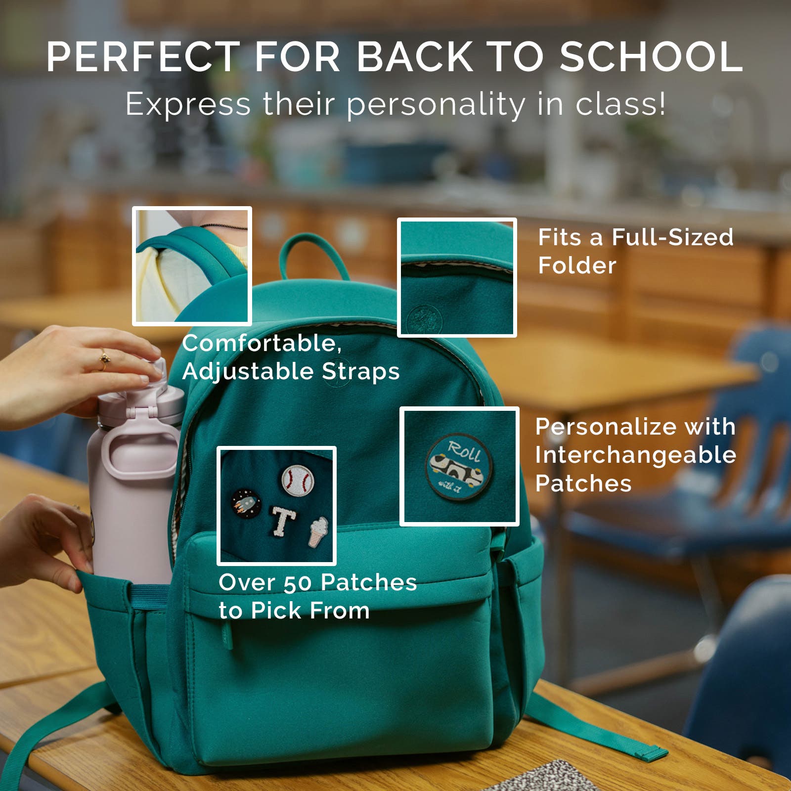 Backpack + Patches - Adventure Set, Alternate, color, Canary