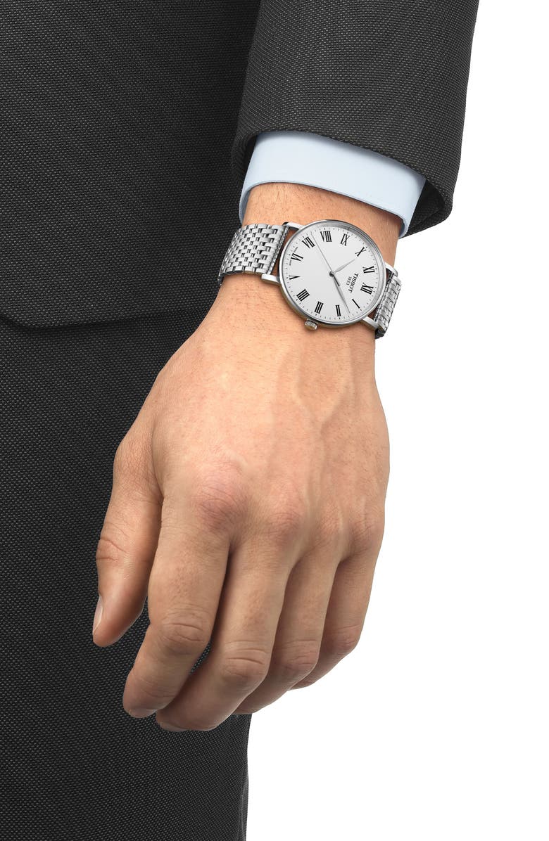 Tissot Chemin Des Tourelles Automatic Bracelet Watch, 32mm, Alternate, color, White Mother Of Pearl