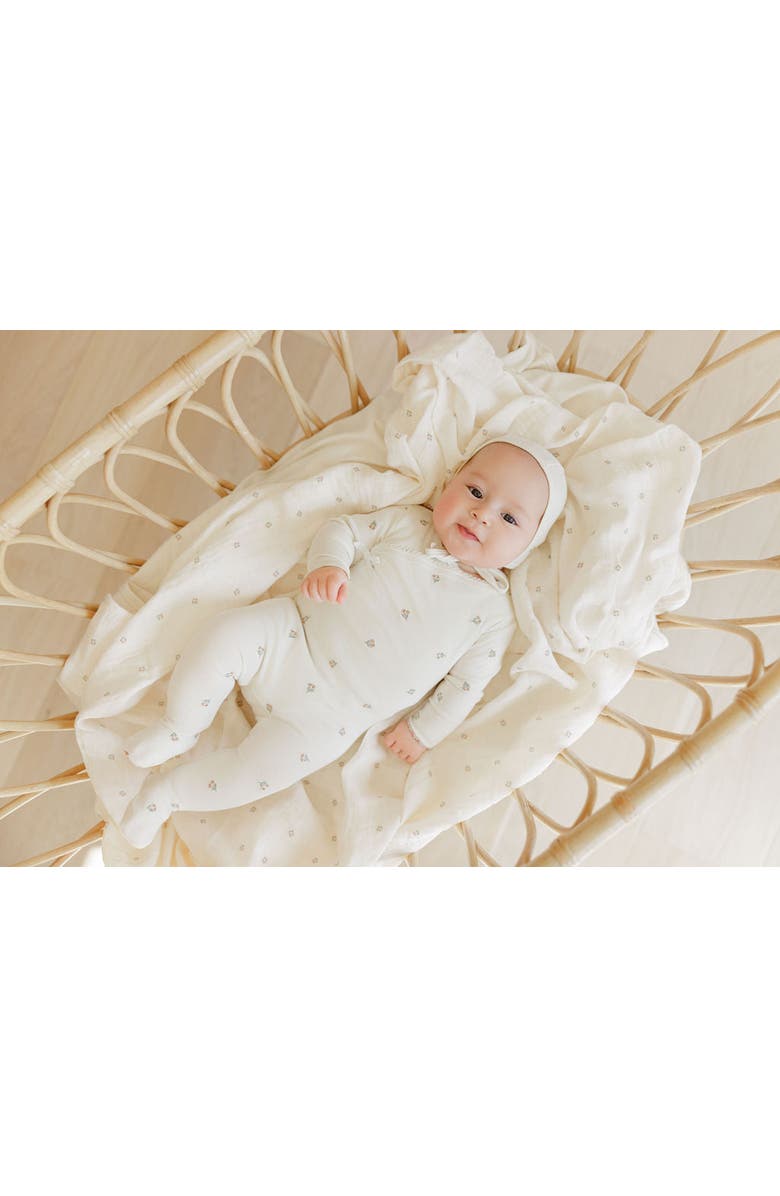 Ely's & Co. Embroidered Collection  - Footie, Alternate, color, Ivory Tulip