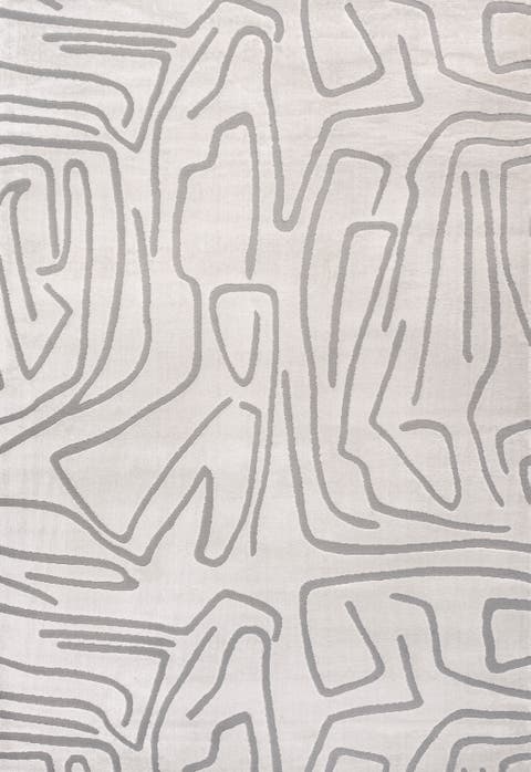 Alcina Modern Scandinavian Graphic Lines High-Low Area Rug