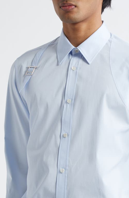 Alexander Mcqueen T-bar Harness Long-sleeved Shirt In Shirting Blue