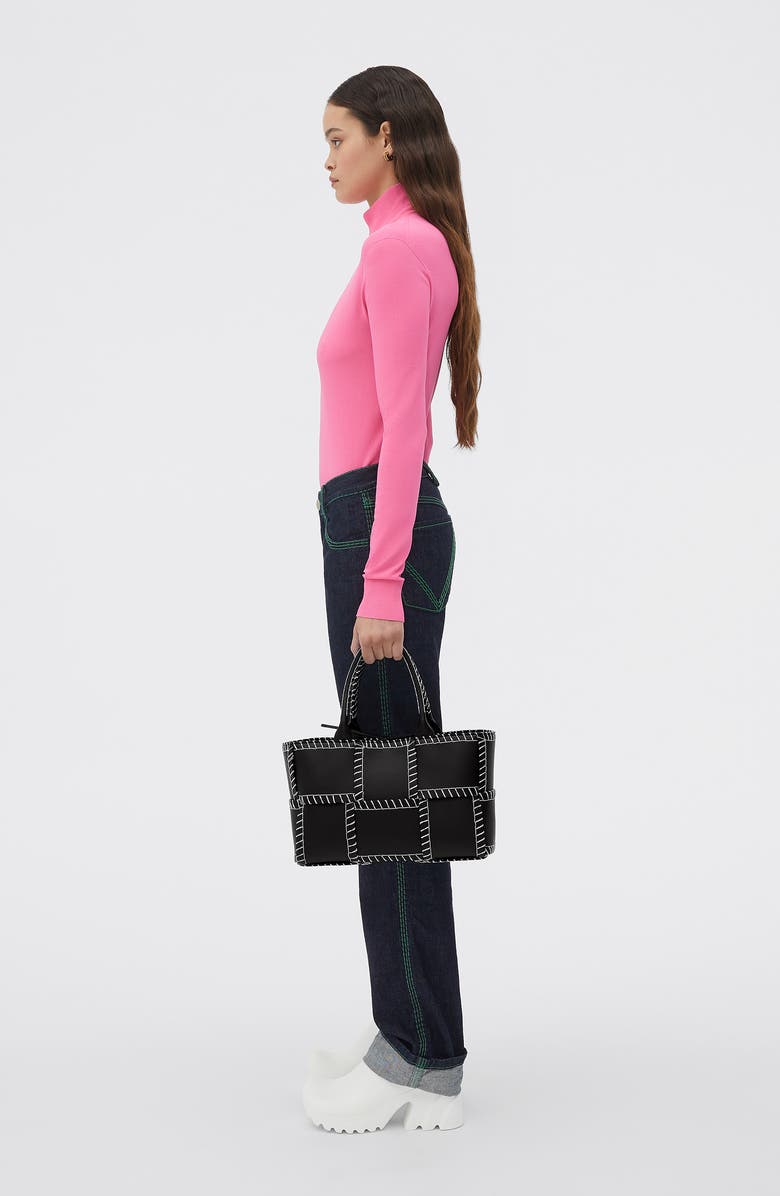 Bottega Veneta Small Intrecciato Topstitch Leather Tote, Alternate, color,