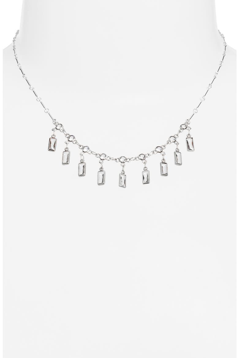Daphne Cubic Zirconia Necklace, Alternate, color, SILVER