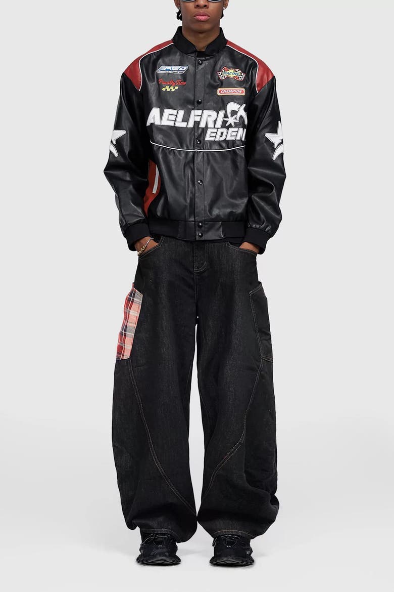Baggy Barrel Jeans, Main, color, Black