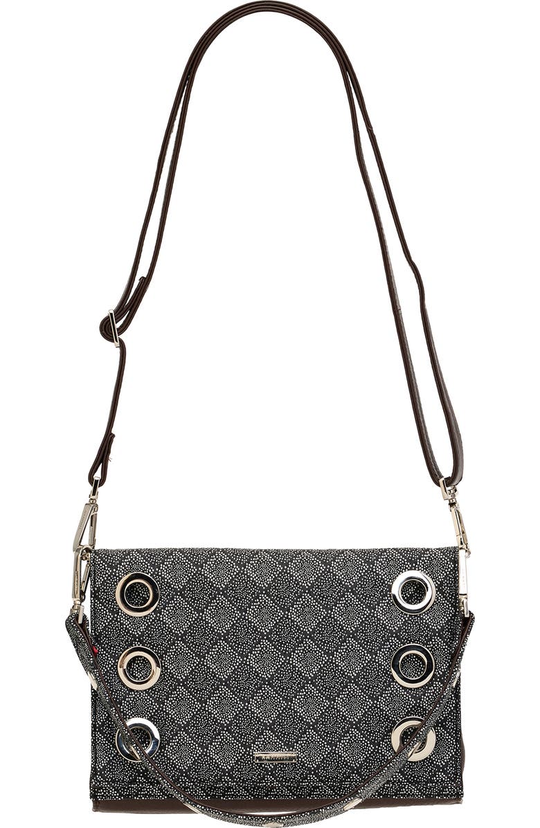 HAMMITT Small Montana Jacquard & Leather Clutch, Alternate, color,