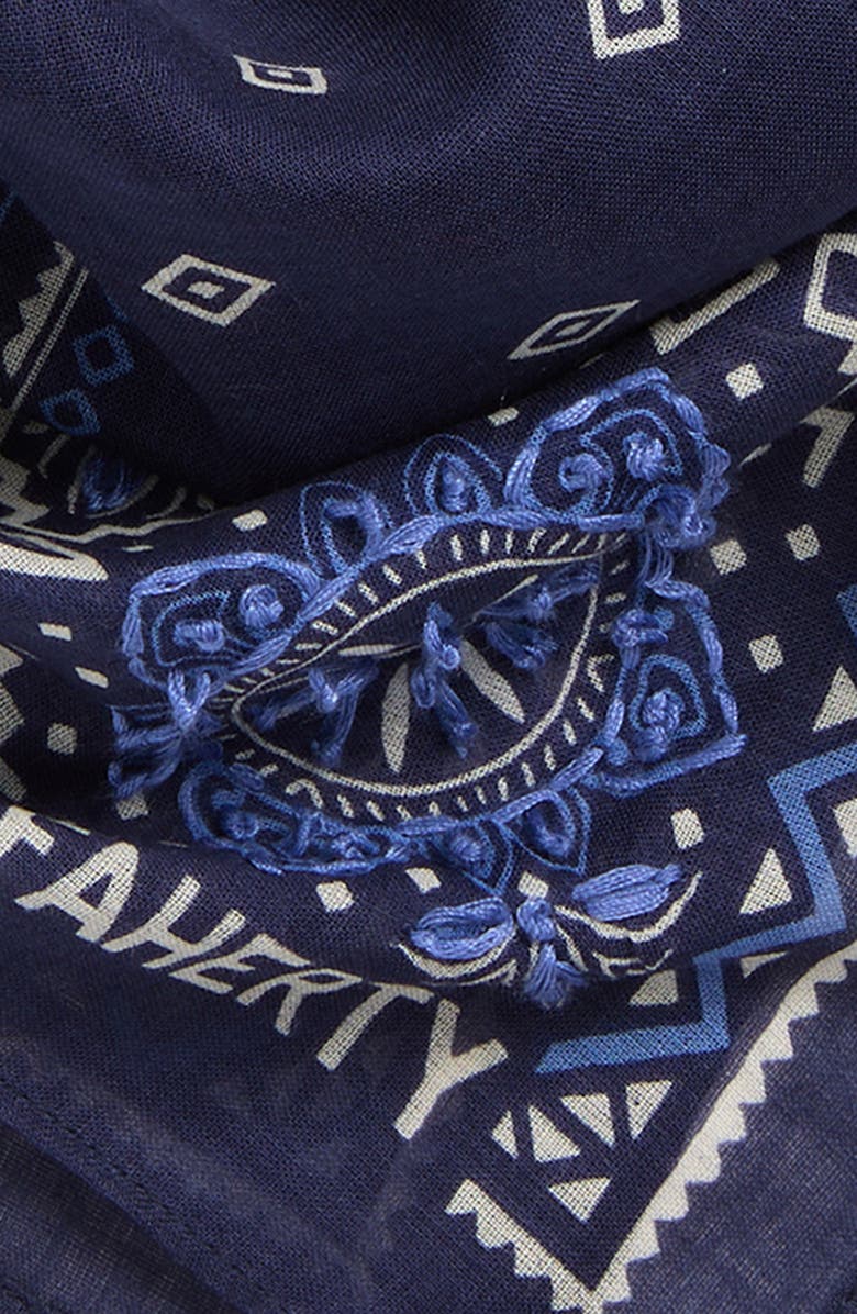 Faherty Star Geo Organic Cotton Bandana, Alternate, color, Crown Blue