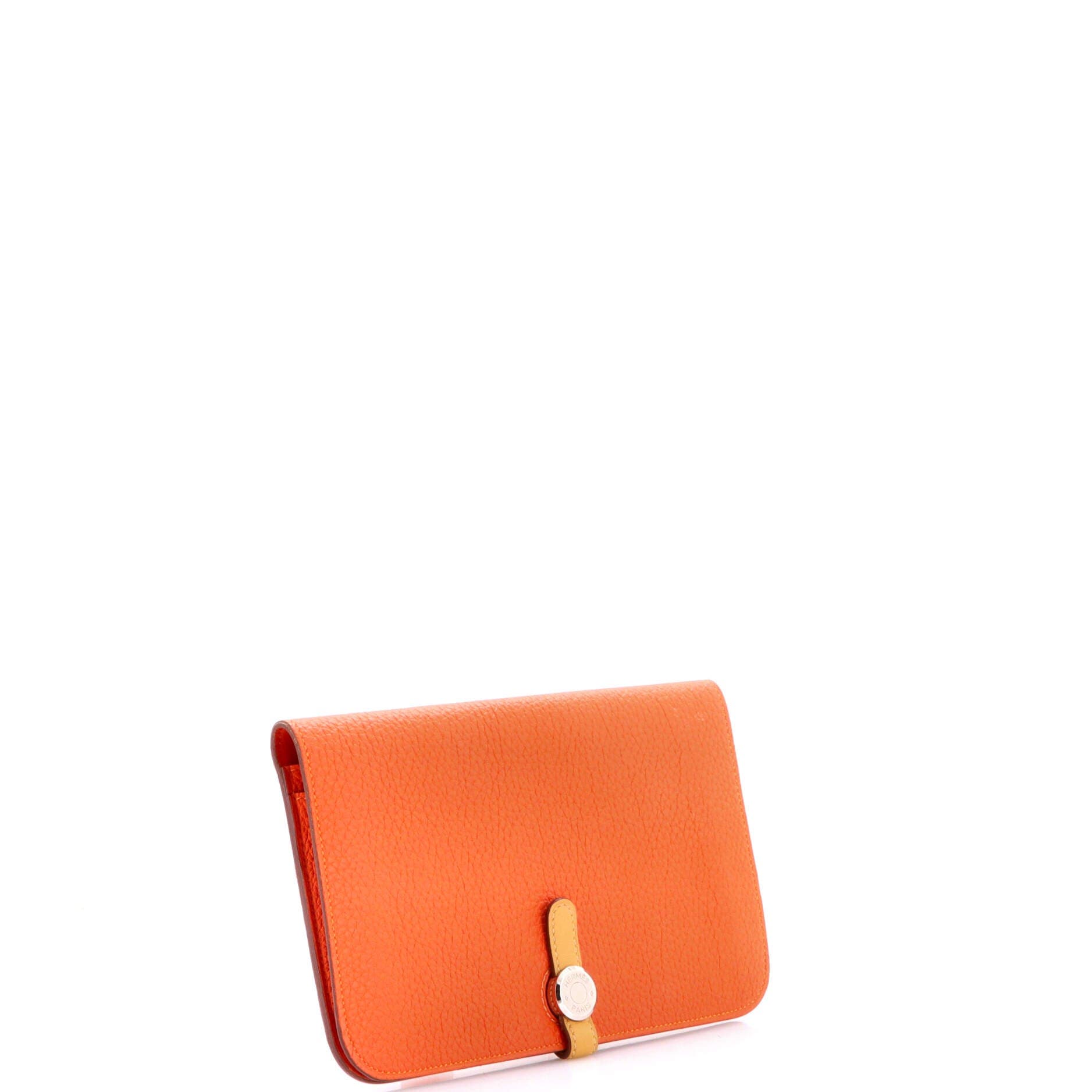 Pre-Owned Hermes Dogon Duo Combined Wallet Leather, Alternate, color, Feu