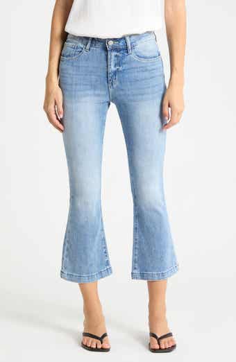 High Waist Crop Slim Flare Leg Jeans
