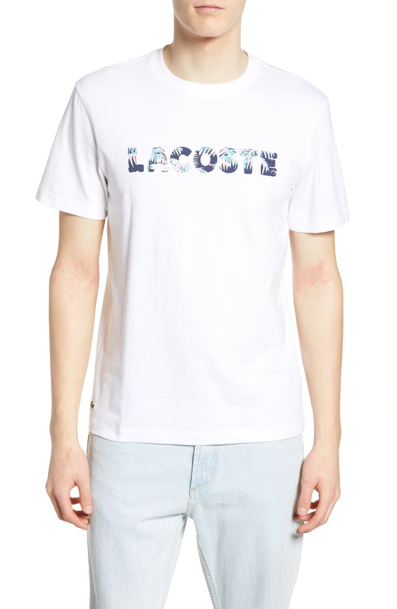 Lacoste Hawaiian Print Regular Fit Logo T-Shirt, Main, color, 