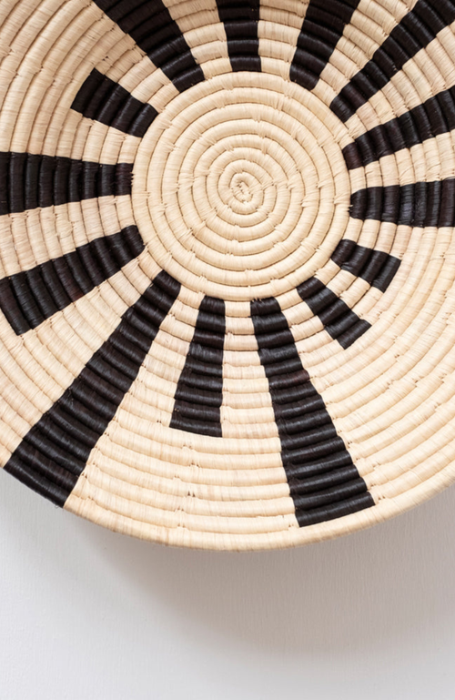 Maadili Collective Large Warp Speed Basket In Black & Natural Fiber