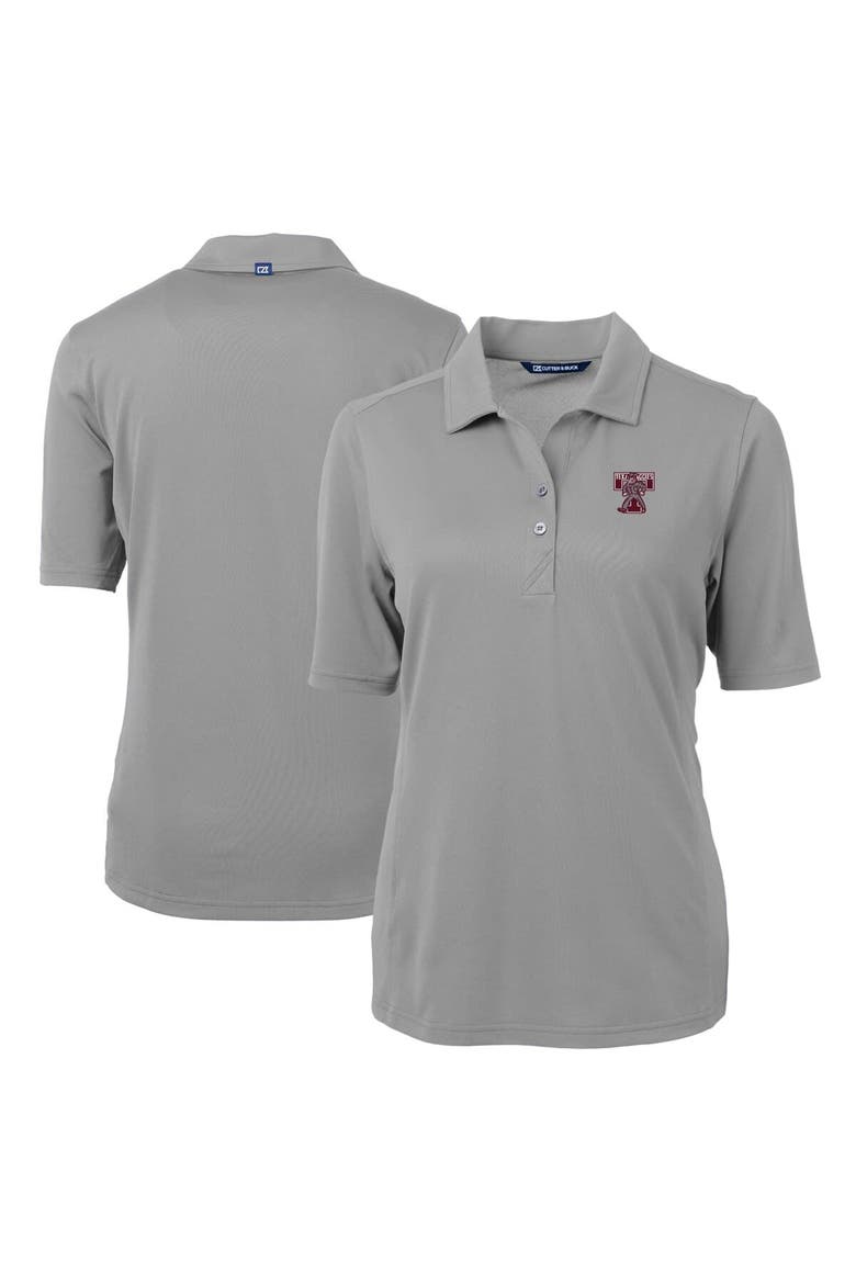 Women's Cutter & Buck Gray Texas A&M Aggies Vault DryTec Virtue Eco Pique Recycled Polo, Main, color, Gray