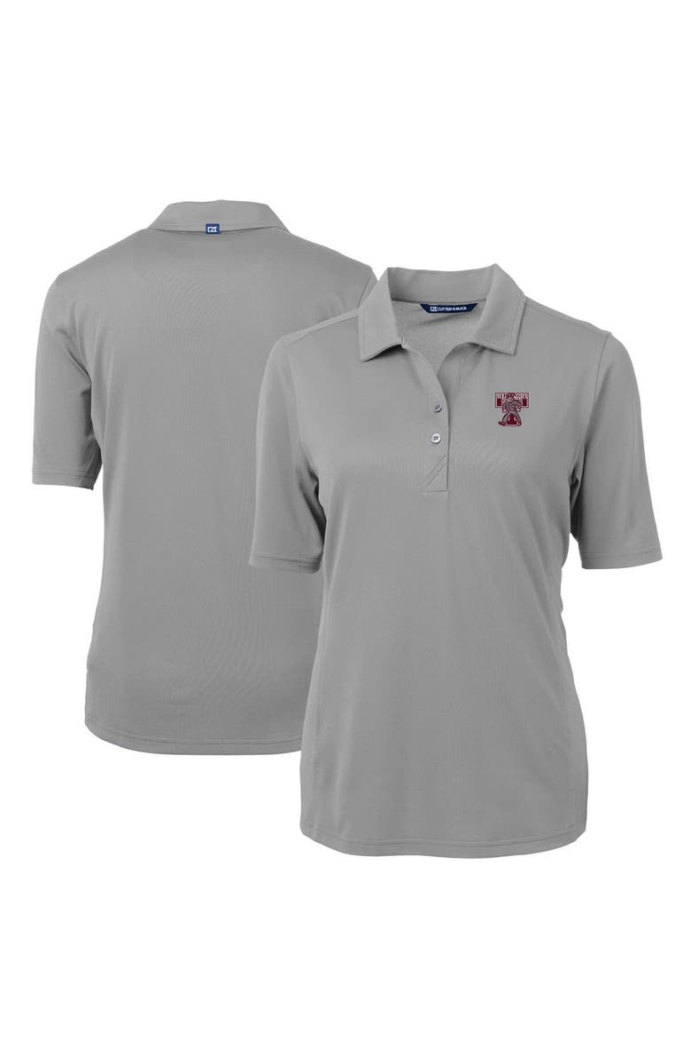 Cutter & Buck Women's Cutter & Buck Gray Texas A&M Aggies Vault DryTec Virtue Eco Pique Recycled Polo, Main, color, 