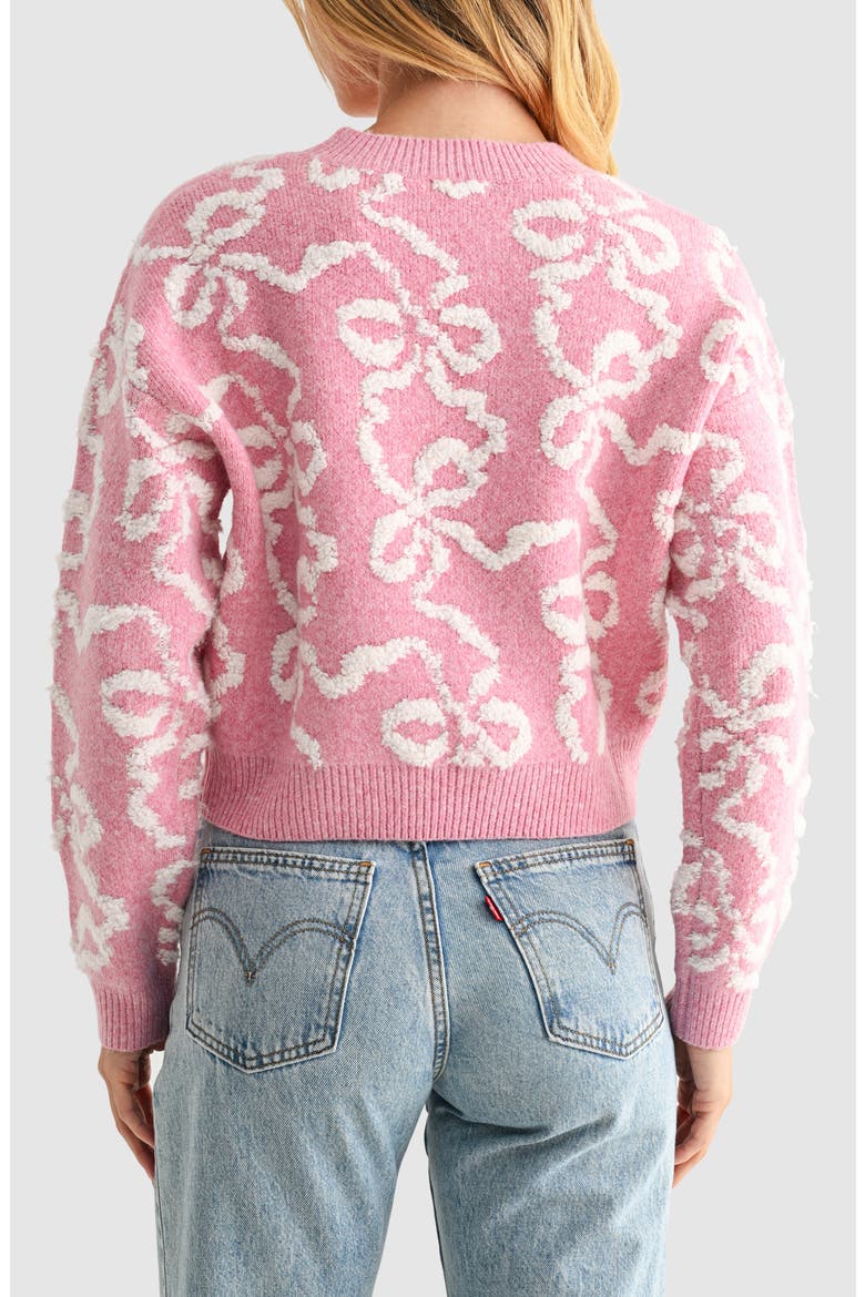 Bow Sweater, Alternate, color, PINK IVORY