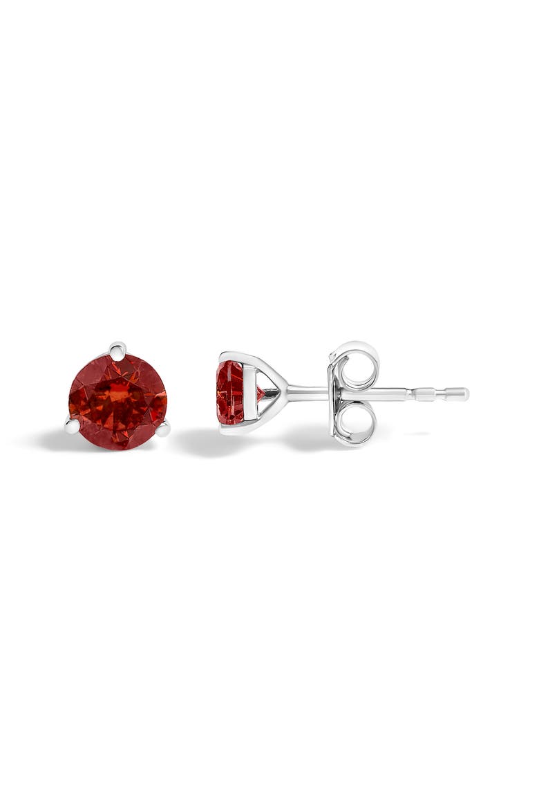 14K White Gold 3/4 Cttw Red Lab-Grown Diamond Stud Earrings, Alternate, color, White