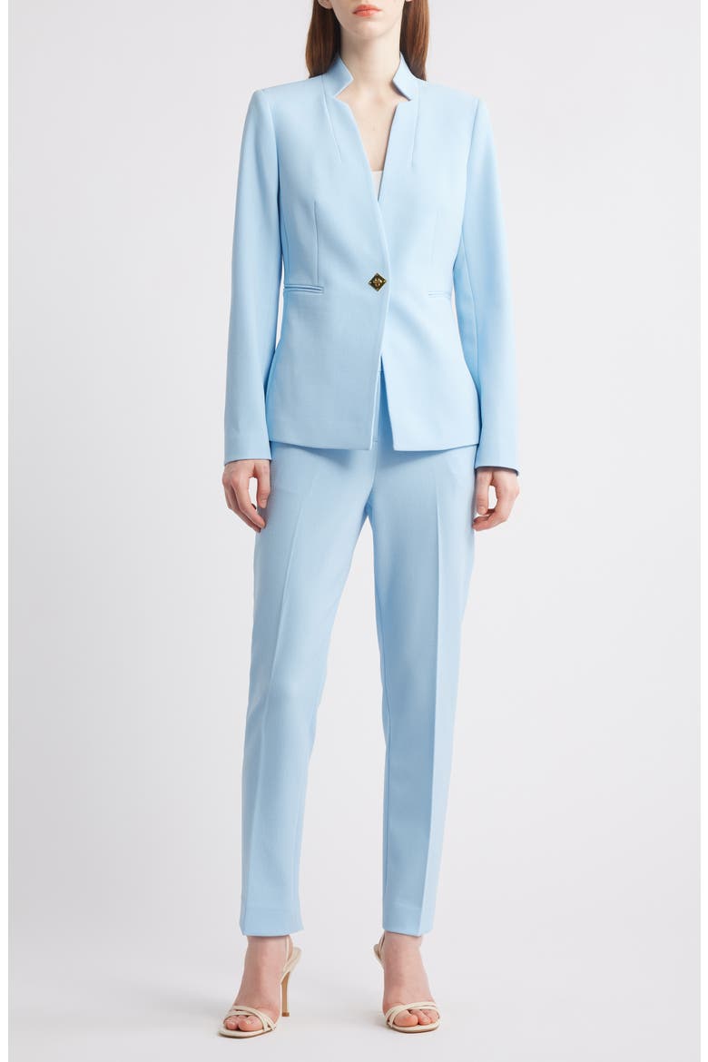 Notch Neck One-Button Jacket, Main, color, ICE BLUE
