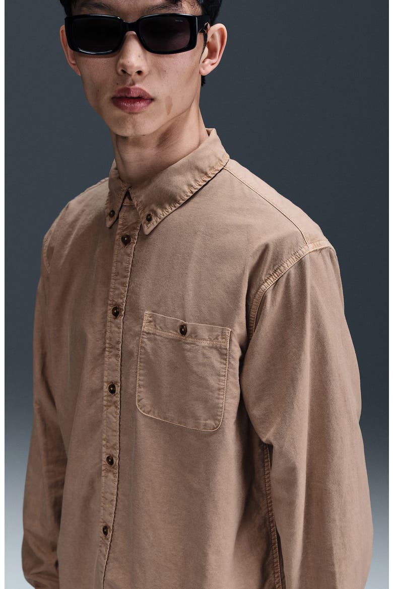 Oxford Long Sleeve Button Up Shirt, Alternate, color, HEMP