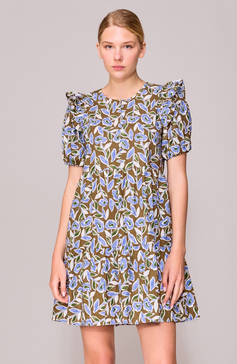 MELLODAY Puff Sleeve Babydoll Minidress, Alternate, color,