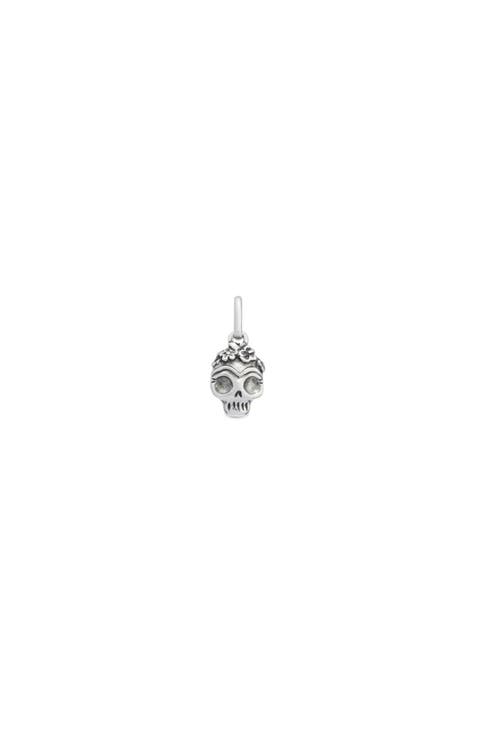 Sterling Silver Plated Skull Charm