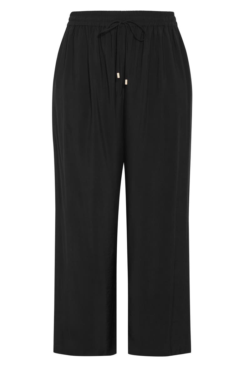 Kalea Wide Leg Drawstring Pants, Alternate, color, BLACK