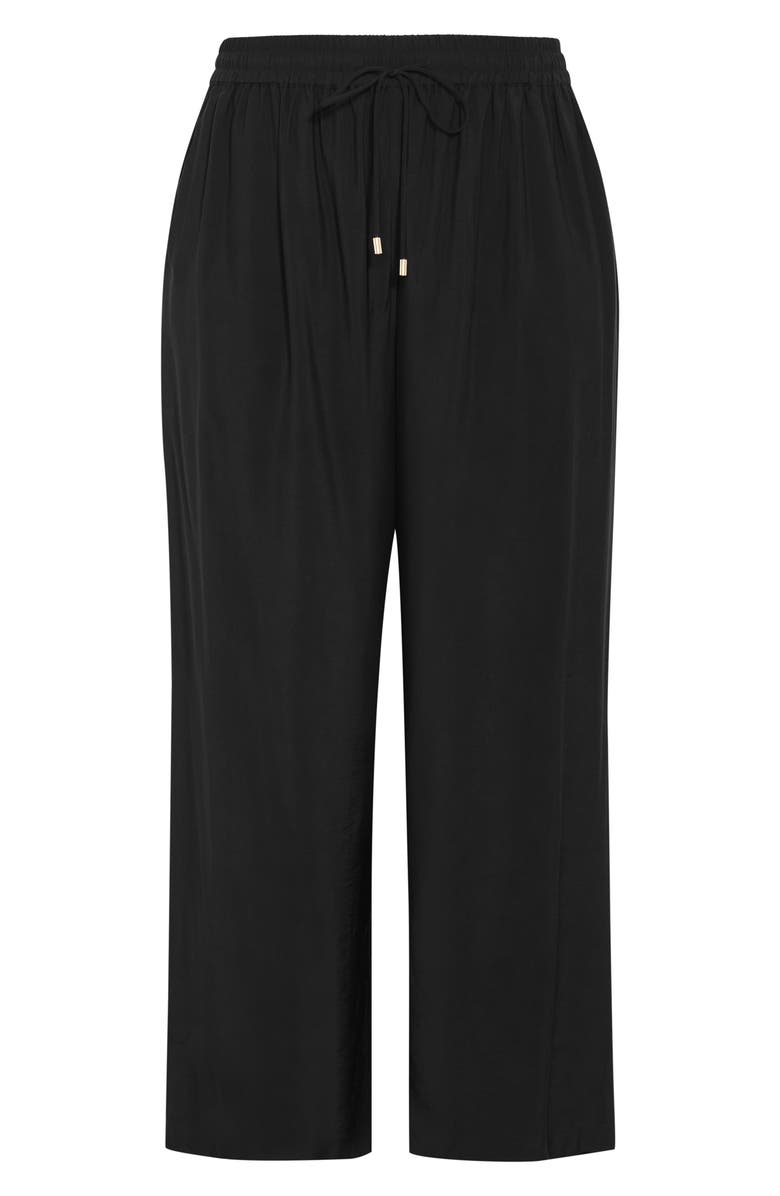 City Chic Kalea Wide Leg Drawstring Pants, Alternate, color, Black