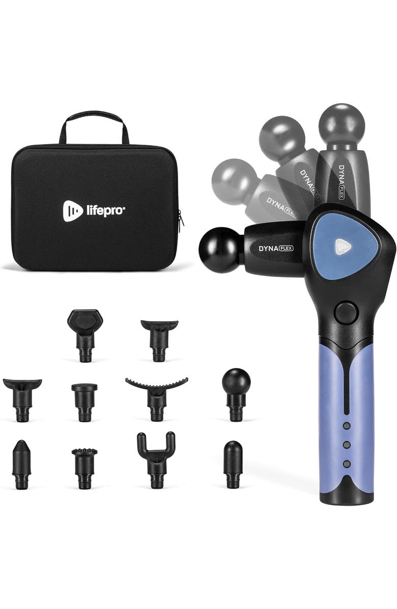 Lifepro DynaFlex Deep Tissue Handheld Massage Gun Portable Percussion Massager, Main, color, Blue