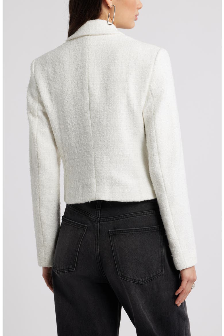 Crop Double Breasted Tweed Blazer, Alternate, color, IVORY