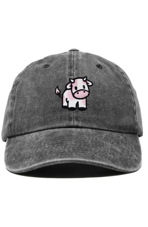 Strawberry Cow Embroidered Cap
