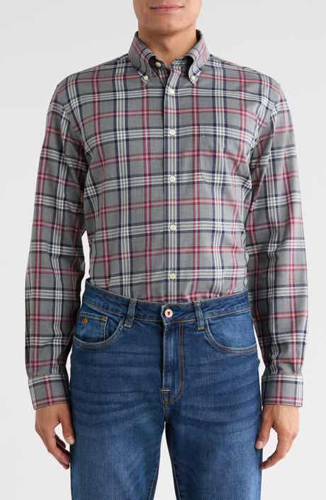 Regular Fit Plaid Cotton Sport Shirt