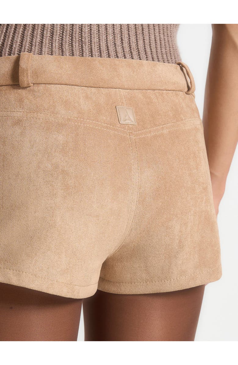 Manière De Voir Fara Suede Mini Shorts, Alternate, color, Beige