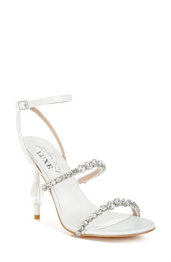 London Rag Aragon Crystal Embellished Ankle Strap Sandal