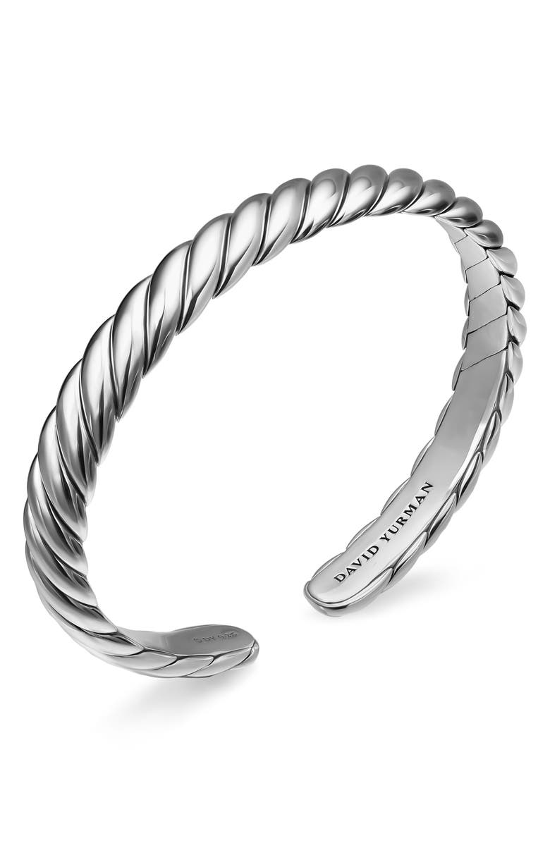David Yurman Sculpted Cable Flex Bracelet, 7.5mm, Alternate, color, Silver
