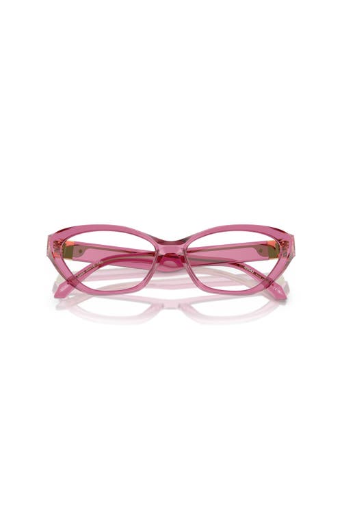 Versace 53mm Cat Eye Optical Glasses In Pink