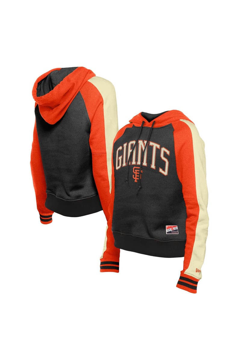 New Era Women's New Era  Black San Francisco Giants Cooperstown Collection Cropped Raglan Pullover Hoodie, Main, color, 