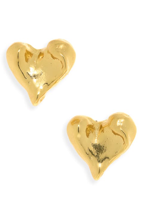 Molten Heart Stud Earrings