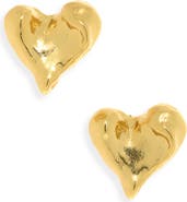 Karine Sultan Molten Heart Stud Earrings