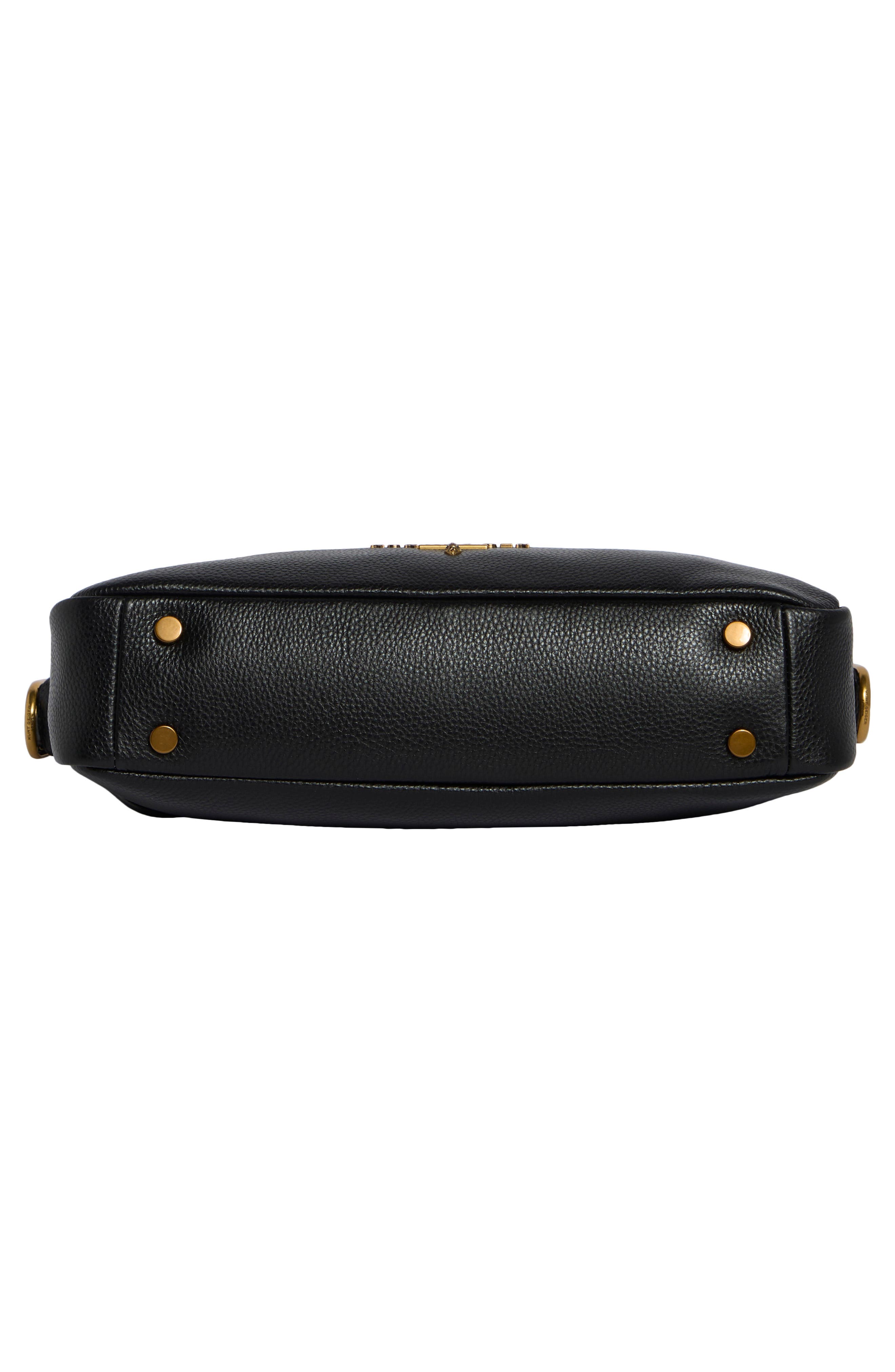 Angel Soft Leather Shoulder Bag, Alternate, color, BLACK