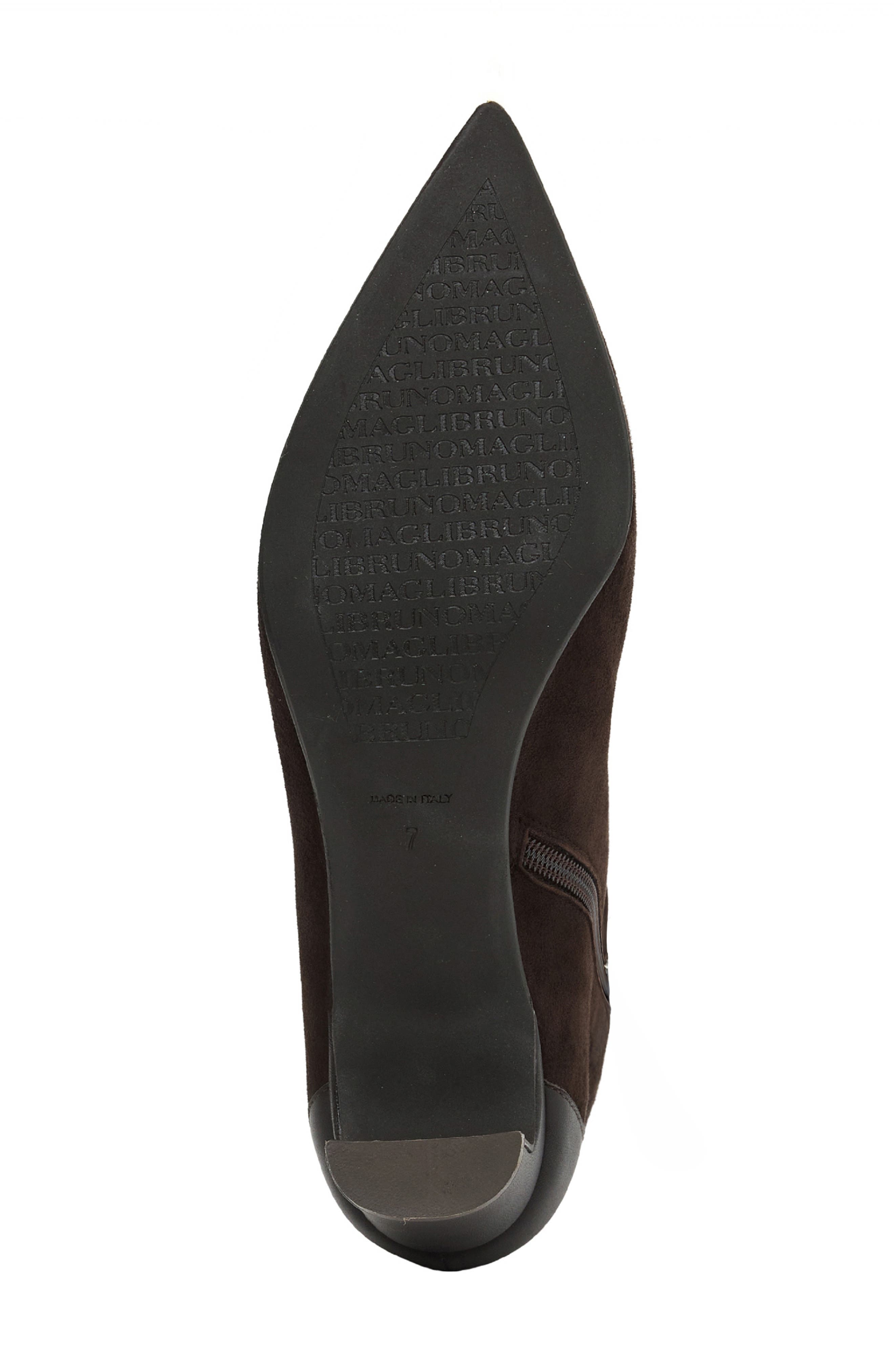 Fiama Pointed Toe Bootie, Alternate, color, DARK BROWN SUEDE