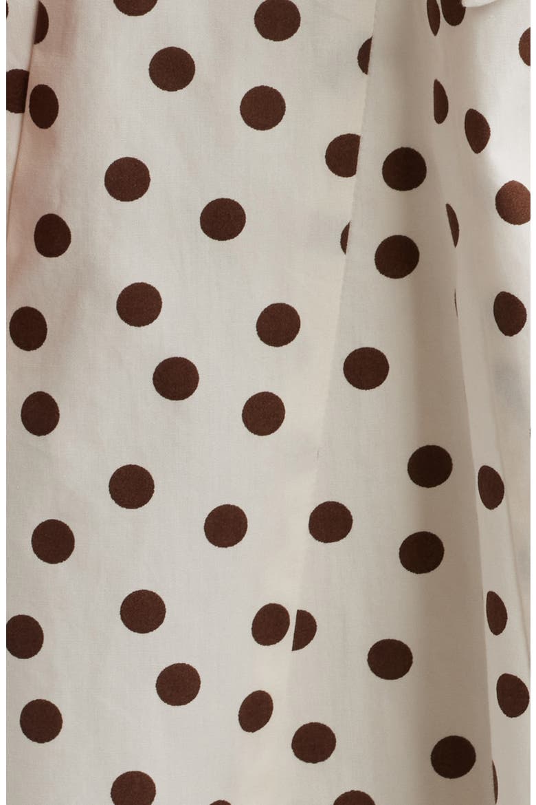 Polka Dot Midi Shirtdress, Alternate, color, WHITE / DARK CHOCOLATE