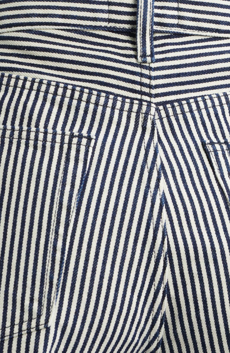 FRAME The Everyday High Waist Denim Shorts, Alternate, color, Navy Stripe